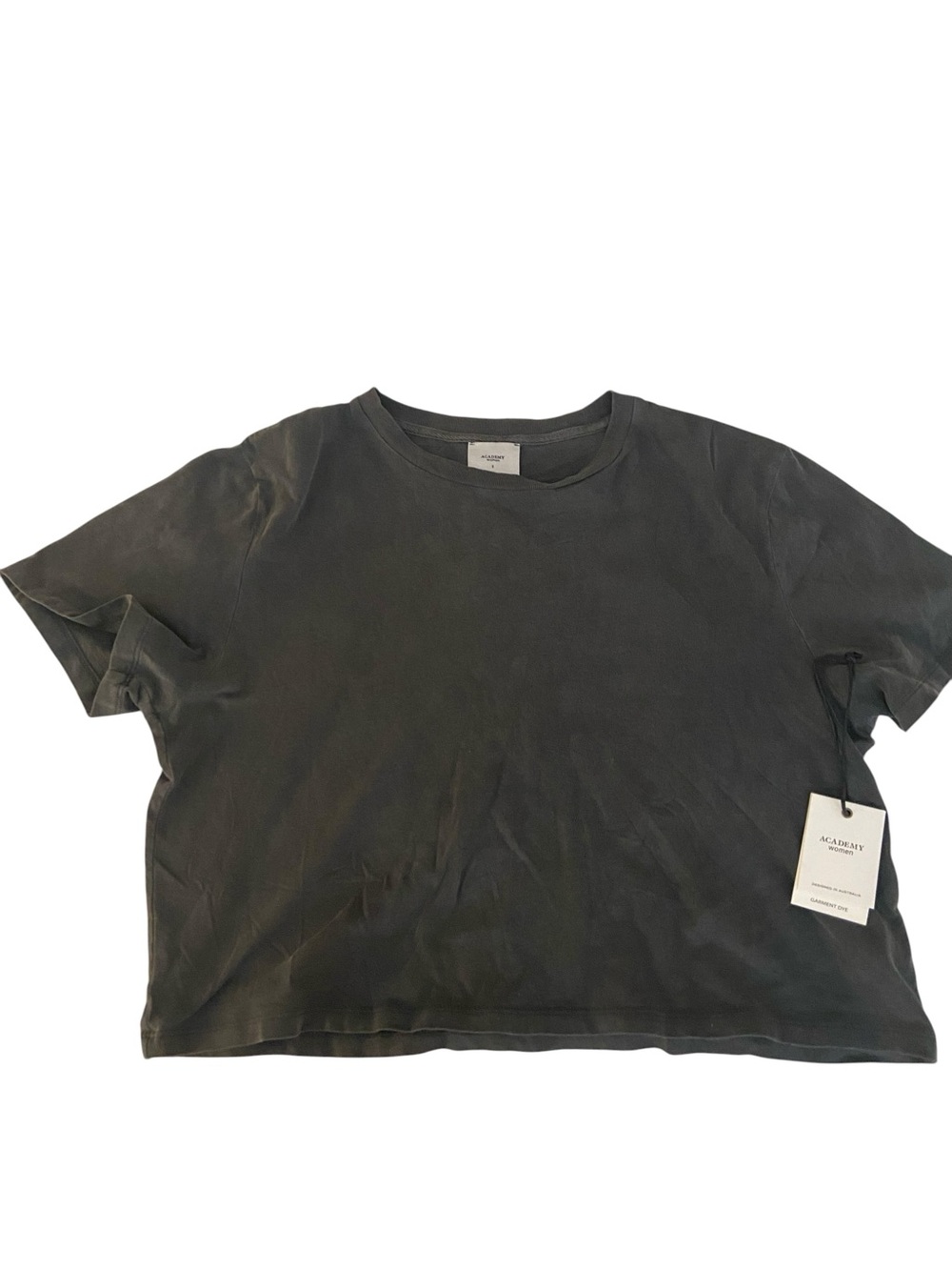 NWT ACADEMY WASHED BLACK CROPPED TEE SIZE SMALL